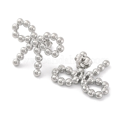 Pendientes de botón de acero inoxidable 304 antideslustre para mujer&nbsp;LS-EJEW-N054-20P