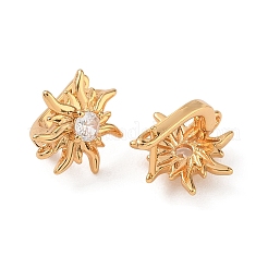 Componenti per orecchini a cerchio in ottone Shegrace con micro pavé di zirconi cubici&nbsp;XGRQ7H025-951G