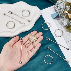 8шт. железные брелки для ключей с бусинами&nbsp;DIY-SC0028-27A