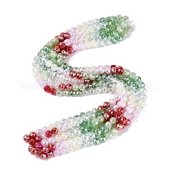 Stränge aus galvanisierter Jade-Imitation und undurchsichtigen sowie transparenten Glasperlen&nbsp;EGLA-Q135-8MM-A07