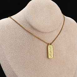 Collares colgantes con números rectangulares de acero inoxidable 304&nbsp;NJEW-D300-01G-05