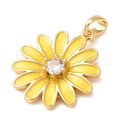 Pendentifs en laiton zircon cubique transparent&nbsp;KK-E803-02G-A