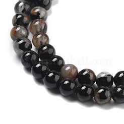 Натуральный черный турмалин бисер нитей&nbsp;G-Q031-A01-4mm