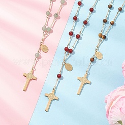3 collier de perles rondes en cornaline naturelle&nbsp;NJEW-JN05574
