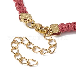 Pulseras de cadena de eslabones rectangulares de poliéster encerado trenzado&nbsp;BJEW-JB10000-04