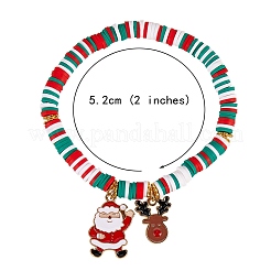 10 pièces 10 styles en argile polymère heishi bracelet extensible perlé ensembles pour noël&nbsp;sgBJEW-JB06128