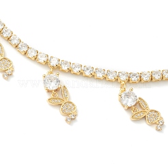 Collane girocollo in ottone con micro pavé di zirconi chiari&nbsp;NJEW-H308-02G
