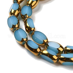 Гальванические непрозрачные цветные стеклянные бусины&nbsp;EGLA-Q127-A01-02D