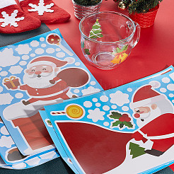 8 feuilles 8 styles d'autocollants statiques en pvc sur le thème de Noël&nbsp;STIC-GF0001-15