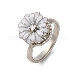 Вращающиеся кольца для пальцев с микропаве из кубического циркония из латуни&nbsp;RJEW-S636-04P