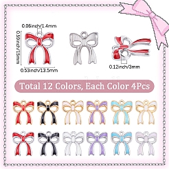 48pcs 12 colgantes de esmalte de aleación de colores&nbsp;ENAM-BM0001-17
