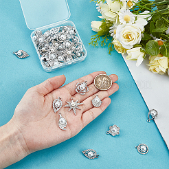 50 Stück 10 Stile Legierung Kristall Strass Anhänger&nbsp;ALRI-PH0001-35