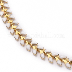 Collares de cadena de mazorcas de esmalte de latón&nbsp;NJEW-JN03206