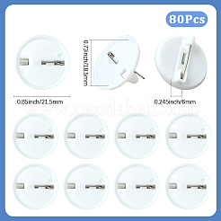 80 шт. пластиковая основа для броши&nbsp;KY-SC0002-39A