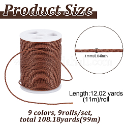 9 цвет круглый вощеный полиэфирный шнур&nbsp;YC-PH0002-50B