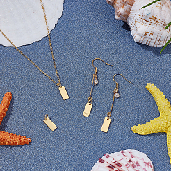 4 шт. 925 прямоугольных подвески из стерлингового серебра&nbsp;STER-PH0004-08