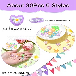 30 pz 6 colori perline di vetro trasparente&nbsp;GLAA-CJ0002-50