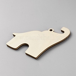 Adorno de elefante de la amistad de madera con tarjeta de historia de papel&nbsp;AJEW-WH0609-213B
