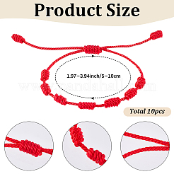 10 Stück geflochtenes Armband aus Nylonkordel für Damen und Herren&nbsp;BJEW-SC0001-80