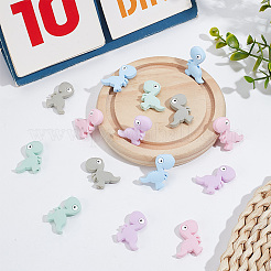 20 шт. 5-х цветные бусины из пищевого экологически чистого силикона в виде динозавра&nbsp;SIL-DR0001-02