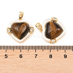 Подвески из натурального тигрового глаза и пресноводных ракушек&nbsp;KK-H538-24A-G