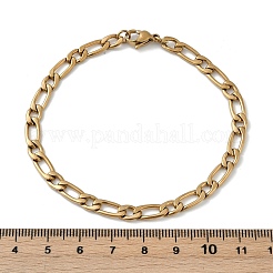 Ионное покрытие(ip) 304 нержавеющая сталь figaro цепочка браслеты&nbsp;BJEW-L637-04A-G