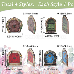 4 pieza de 4 estilos de decoraciones de exhibición de puerta de boj&nbsp;DJEW-GF0001-69
