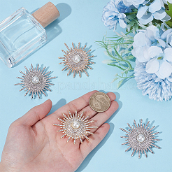 4 шт. 2-х цветные значки на лацкан из сплава со стразами&nbsp;JEWB-ME0001-14