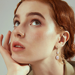 2 пара серег-колец из натурального культивированного пресноводного жемчуга двух цветов&nbsp;EJEW-HS00005