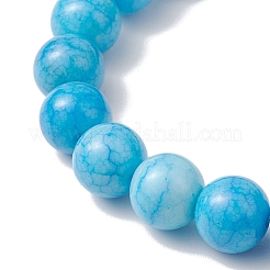 Braccialetti elasticizzati con perline di vetro craquelé rotonde opache da 10.5 mm&nbsp;BJEW-MZ00082-01