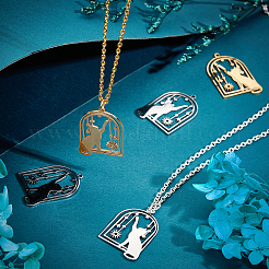 8 шт. подвески из нержавеющей стали 201 двух цветов&nbsp;STAS-DC0005-12