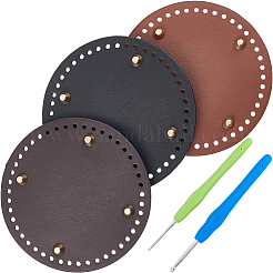 3 шт. 3 цвета плоская круглая искусственная кожа вязание крючком сумки подкладка для формирования низа ногтей&nbsp;DIY-CL0002-14