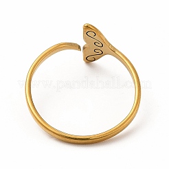 Кольцо-манжета из нержавеющей стали 201 в форме китового хвоста для женщин&nbsp;RJEW-K239-01G-1