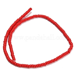 Синтетических нитей бирюзовые бусы&nbsp;G-L635-A10-4x2mm-02