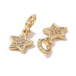 Латунные микропаве прозрачные подвески с фианитом&nbsp;KK-G420-04G