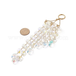 Подвеска из гальванического восьмиугольника из стеклянных бусин&nbsp;HJEW-JM00836-01