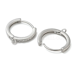 Фурнитура для серег-кольцов из латуни с микропаве из кубического циркония&nbsp;KK-K392-33P