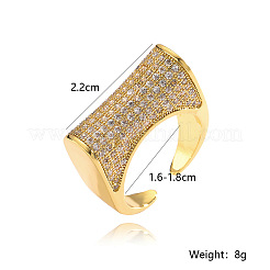 Модные латунные микропаве кубические цирконии регулируемые манжеты открытые кольца для женщин&nbsp;FS-WG47892-01