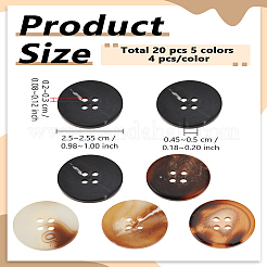 5 цветные кнопки из смолы&nbsp;BUTT-LP0001-37A