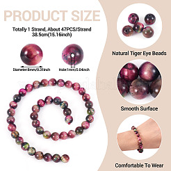 1 нить бусин из натурального тигрового глаза&nbsp;G-TA0002-70A