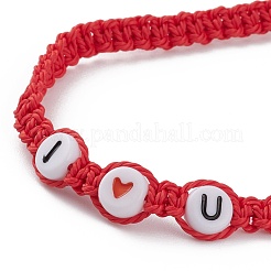 Bracelets de perles tressées en cordon de polyester ciré réglable&nbsp;BJEW-JB05846-04