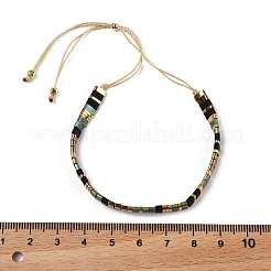 Pulseras deslizantes de estilo étnico vintage con cuentas de tila de vidrio ajustables hechas a mano para mujer&nbsp;ZN9527-1