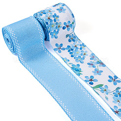 2 моток 2 цвета летняя тема полиэстеровая проволочная лента с принтом&nbsp;SRIB-TA0001-24B