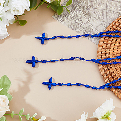 5 шт. плетеный нейлоновый шнур ожерелье с подвеской в виде креста&nbsp;NJEW-DC0001-10C