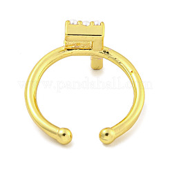 Anneaux de manchette ouverts en laiton plaqué en rack pour femmes&nbsp;RJEW-F162-01G-F