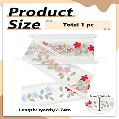 3 Yards Polycotton Stickerei Blumen Spitzenband&nbsp;OCOR-LP0002-40