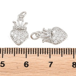 Pendentifs en laiton micro pavé de zircone cubique transparent pour la saint-valentin&nbsp;KK-A298-08P