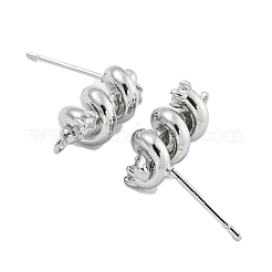 Латунные серьги-гвоздики из циркония&nbsp;LS-KK-U015-01P