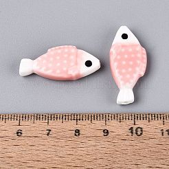 Perline di porcellana a forma di pesce dipinte a mano&nbsp;PORC-N013-06B