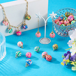 40 Stück 10 Farben handgefertigte Anhänger aus Polymer-Ton&nbsp;CLAY-TA0001-95